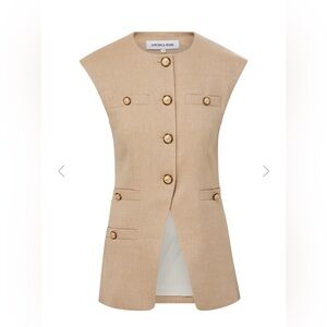 VERONICA BEARD TAMARA VEST IN SANDALWOOD MELANGE